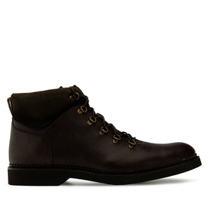 Men's Booties in engraved Brown Leather