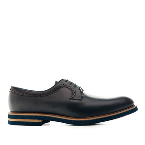 Skórzane buty w stylu Oxford w kolorze Granatowym