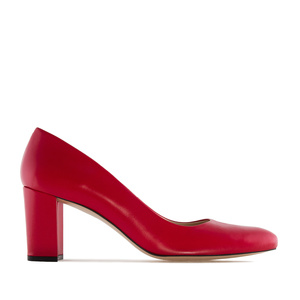 Heeled Shoes in Red Leather