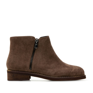 Ankle Booties in Taupe Suedette