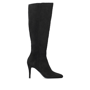 High-Calf boots in black faux suede