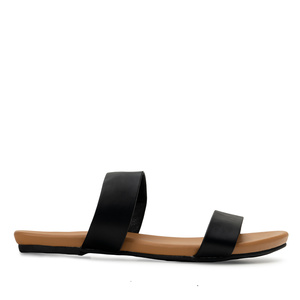 Sandale plate en soft noir
