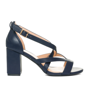 Navy faux leather sandals