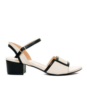 Off-white faux leather sandals