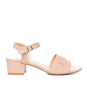 Nude faux leather sandals