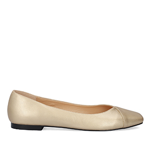 Gold coloured faux leather ballerina