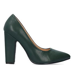 Green faux leather Stilettos