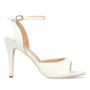White soft color high-heeled sandals