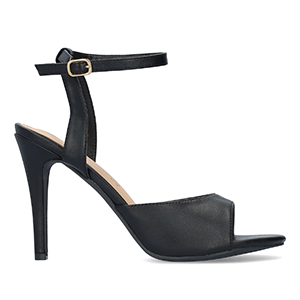 Black soft color high-heeled sandals