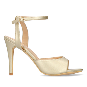 Gold soft color high-heeled sandals