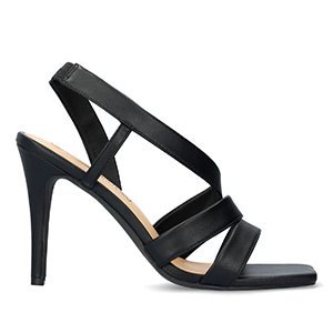 Black soft color high-heeled sandals