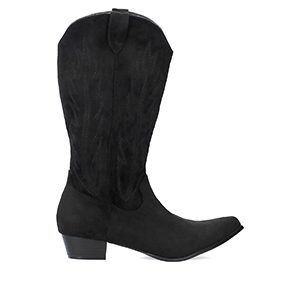 Black suede cowboy boots 