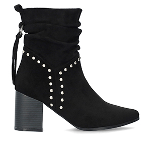 Black  faux suede cowboy high boots