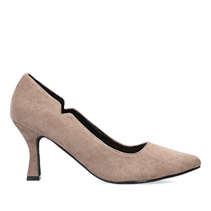 Kitten Heeled pumps in faux grey suede 