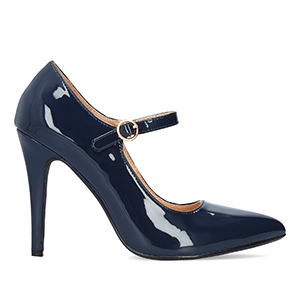 Navy soft patent heeled Mary Jane