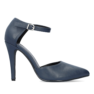 Navy soft faux leather pumps