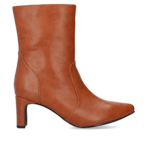 Hohe Stiefelette in soft kamel Farbe