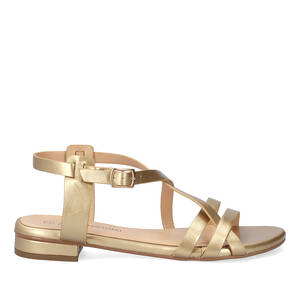 Soft gold flat sandals