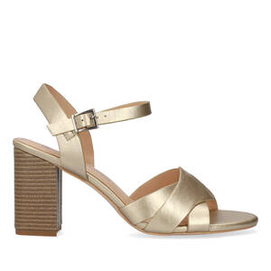 Square heeled soft gold colour sandal