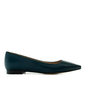 Ballet Flats in Navy Leather