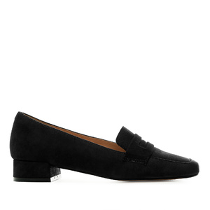 Moccasins in Black Suede Leather