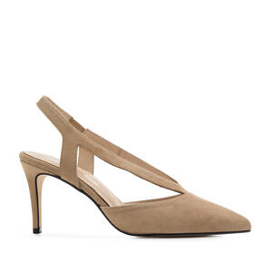 escarpin daim beige