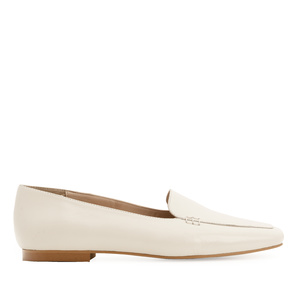 Loafers in Off White Leather