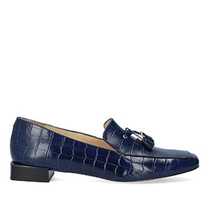 Navy Coco leather loafers