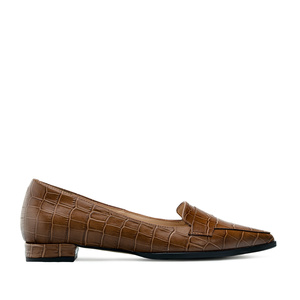 brown croc loafers womens