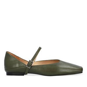 Balerina ze skóry khaki