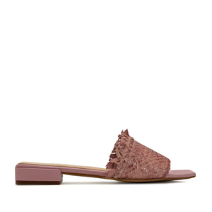Sandalen aus rosanem Leder - MADE IN SPAIN -