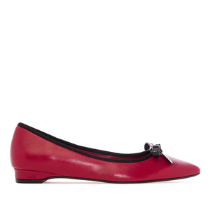 Ballet Flats in Red Leather