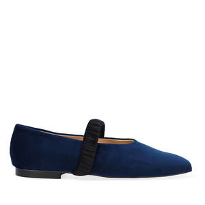 Velvet ballerina in navy