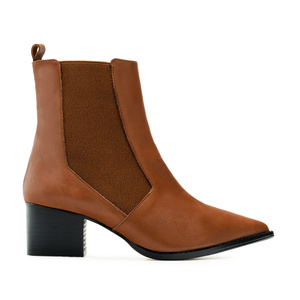 Chelsea Booties in Brown Leather