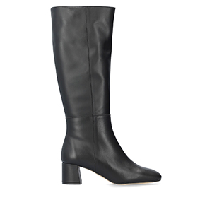 High black leather boot