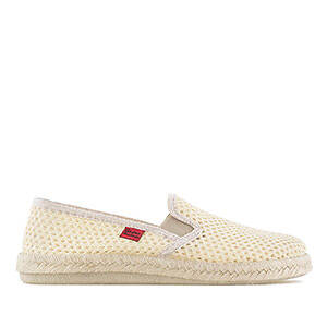 Espadrilles in beige mit Sohle aus Gummi und jute.