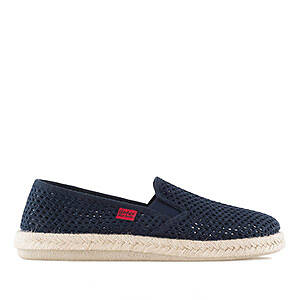 Mythical Navy Blue Mesh Slip-On Shoes with Jute and Rubber Sole