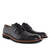 Men's Black Grained Leather Lace-Up Shoes