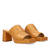 Heeled mules with platform in camel leather