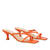 Orange leather heeled sandals