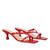 Red leather heeled sandals