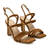 Strappy Heeled Sandals in Brown Suede Leather