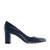 Heeled Shoes in Navy Leather 