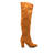 High-leg boots in Camel Suedette