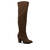 High-leg boots in Brown Suedette