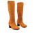 High Calf Boots in Camel Suedette