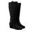 Mid-Calf Boots in Black Faux Leather