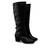 2-Buckled boots in Black Faux Leather