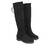 Knee-high boots in black faux suede