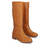 Flat boots in camel faux leather